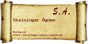 Steininger Ágnes névjegykártya